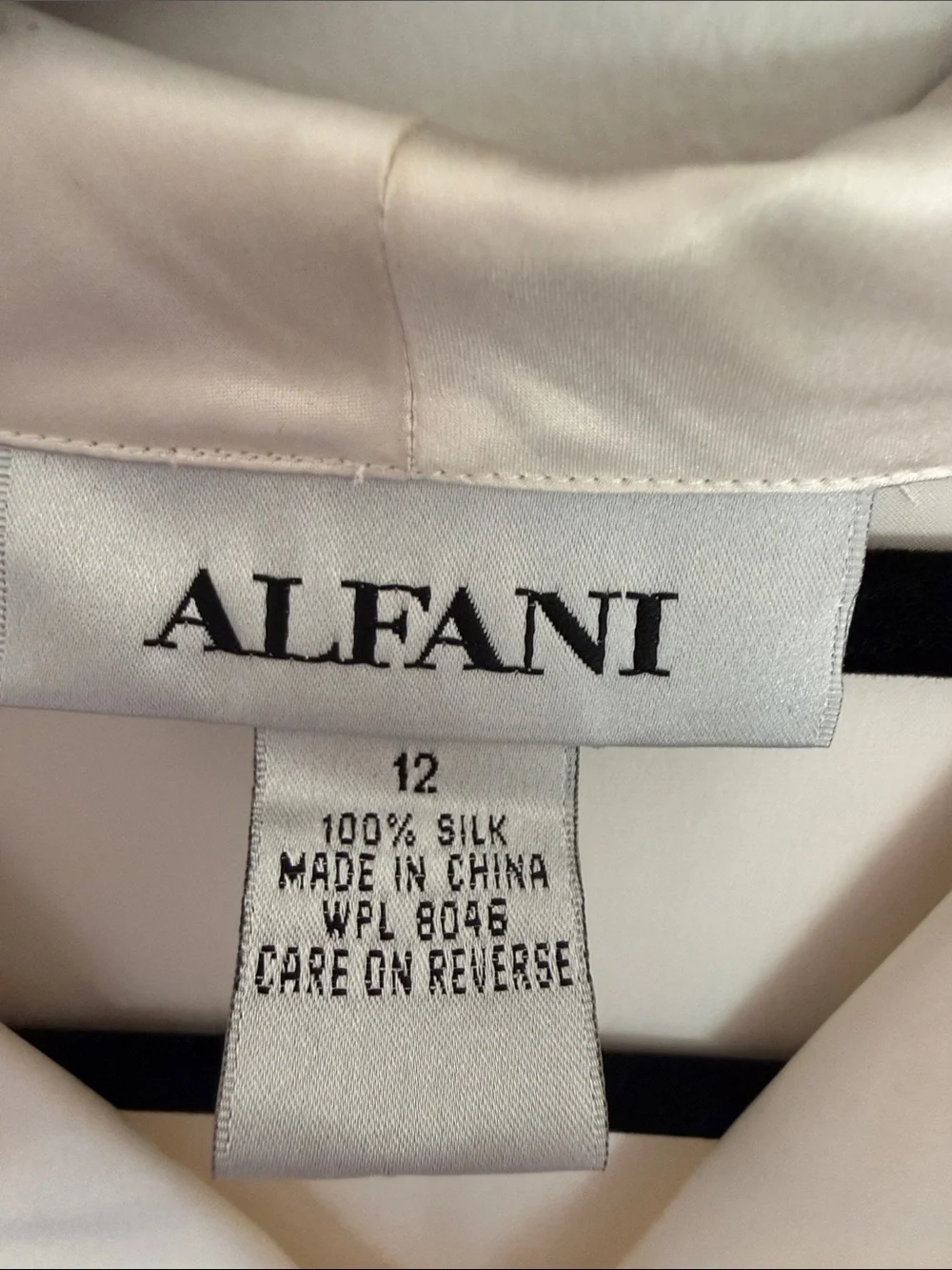 Silk Ivory Button-Up Blouse - Picture 3 of 5